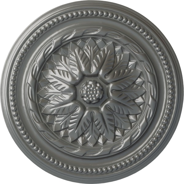 Ekena Millwork Wigan Ceiling Medallion, Hand-Painted Silver, 16"OD x 2 1/4"P CM16WGSLS - main